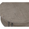 1pc Contemporary Round Coffee Table with Storage Shelf Black Brown Tan / Beige Finish Living Room Wooden Modern Furniture - 3 of 4
