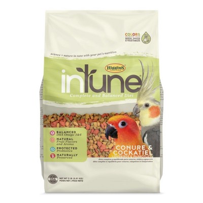 Higgins Intune Complete Diet Conure and Cockatiel Bird Food, 2lbs