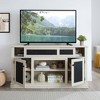 58" TV Stand with Embossed Pattern, Sliding Door Media Console with Open and Closed Storage for Living Room or Bedroom, Modern TV Cabinet - 3 of 4