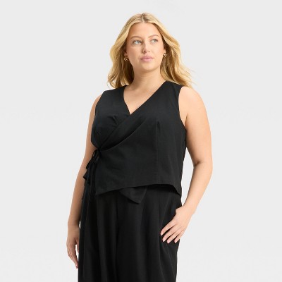Women's Linen Wrap Vest - Future Collective