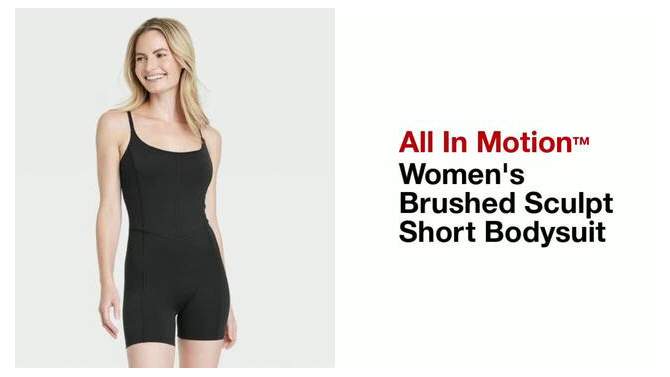 Women's Brushed Sculpt Short Bodysuit - All In Motion™, 2 of 10, play video