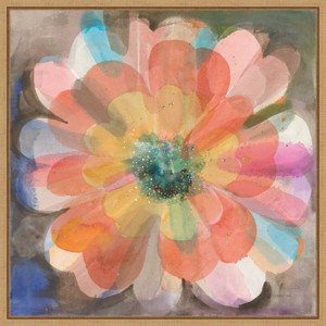 16" x 16" Kaleidoscope Flower by Danhui Nai Framed Wall Canvas - Amanti Art: Modern Botanical Lithograph, Polystyrene Frame - 1 of 4