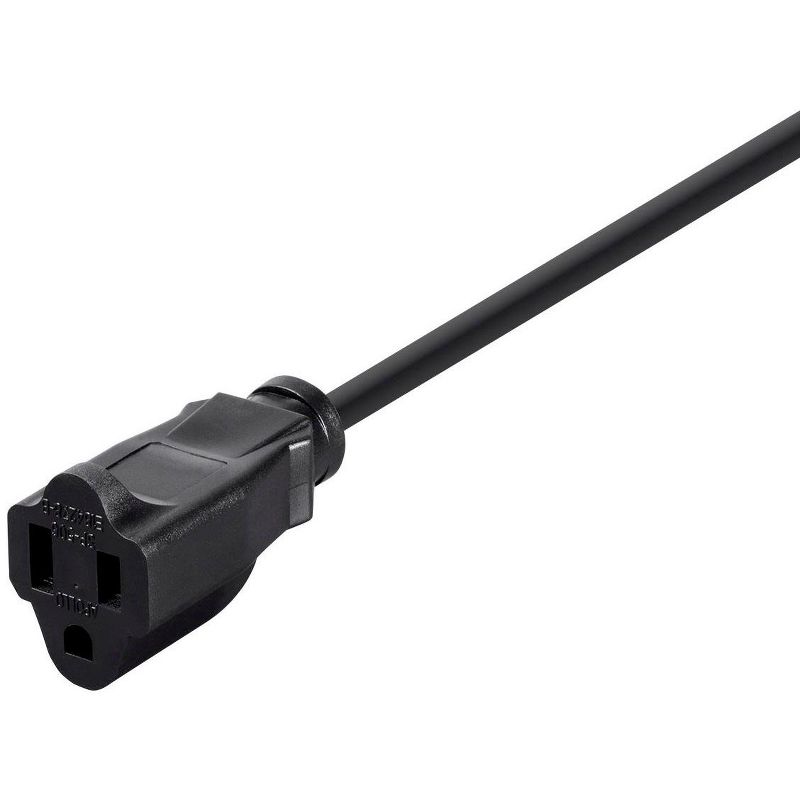 Monoprice Power Extension Cord Cable - 20 Feet - Black | NEMA 5-15P to NEMA 5-15R, 16AWG, 13A/1625W, 3-Prong, 4 of 7
