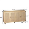 SKRAN Buffet Cabinets with Storage, Multifunctional Sideboard Cabinets with Rattan Doors ＆ Wood Feet for Hallway and Living Room - 3 of 4
