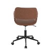 TiramisuBest Contemporary Black & Brown Faux Leather Low-Back Task Chair, Adjustable Height, 360¡ã Swivel, Indoor Use - 4 of 4