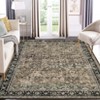 Rug Non Slip Non Shedding Rug Vintage Soft Low Pile Floor Cover Floral Distressed Indoor Carpet for Living Room Bedroom - 2 of 4