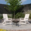 Merrick Lane Outdoor Set with Modern Adirondack Rocking Chairs & Wood Burning Fire Pit, Poker & Spark Screen - 2 of 4