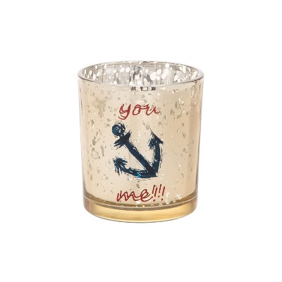 Beachcombers 3" Glass Anchor Votive Silver