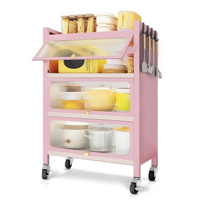 Fortune Candy 45.7'' Tall, 4 Tier Pantry Cabinet with 3 Door, Recyoled Metal
