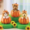 Collections Etc Hand-Painted Pumpkin Dog Sitter Figurines Orange - 2 of 2