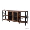 NicBex TV Stand for 80 Inch TV with Glass-Door Cabinet,TV Entertanment Center with Open Storage Design,Modern TV Console Table for Living Room - 3 of 4