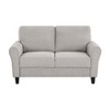 TiramisuBest Modern Dark Gray Loveseat Sofa, Textured Fabric 2-Seater Couch with Rounded Arms, Attached Cushions for Living Room, Bedroom - 2 of 4