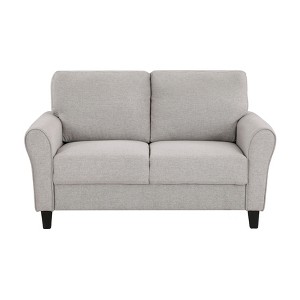 TiramisuBest Modern Transitional Sand Hued Textured Fabric Upholstered 1pc Loveseat Attached Cushion Living Room Furniture, Modular Sectiona - 1 of 4