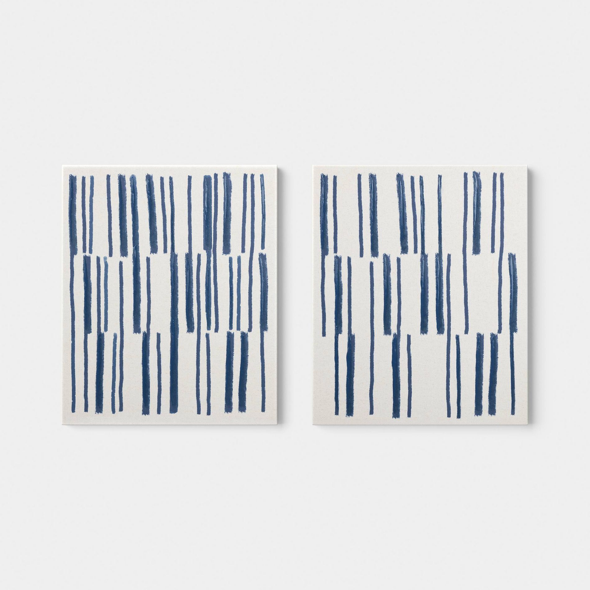 20"x24' Set of 2 Tonal Blue Stripe Abstract Wall Art - Threshold™