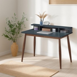 NicBex Home Office Desk 43" L Morden Writing Desk with Open Storage Compartments and Wooden Frame for Office, Study, Living Room - 1 of 4