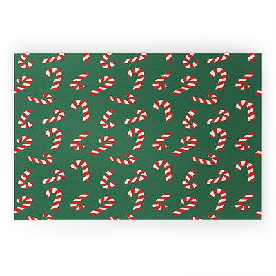 Lathe & Quill Candy Canes Green Welcome Mat - Society6 : Target