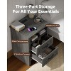 Amada Farmhouse Nightstand with Charging Station, 18.9 Inch Wide Bedside Table with 2 Drawers, USB, Rustic Farmhouse End Table for Bedroom, Gray - 4 of 4