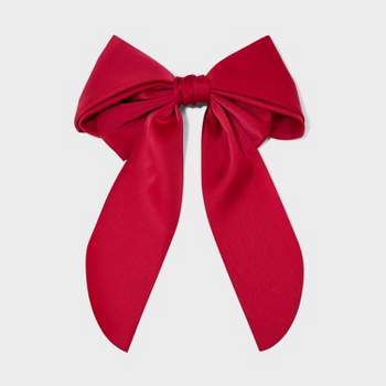 Satin Bow Hair Barrette - A New Day™ Red