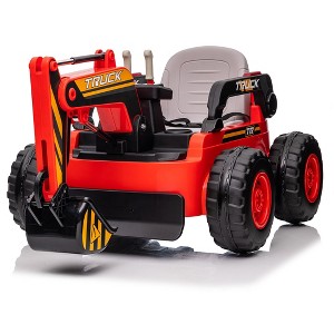 Kids Ride-On Excavator Digger Car, 12V Remote Control Electric Digging Arm, Dual 35W Motors, 10Ah Large Battery - 1 of 4