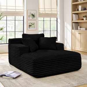Hrinhom 51"W Compressed Sofa bed,Corduroy Upholstered Chaise Lounge,Foam Couch - 1 of 4
