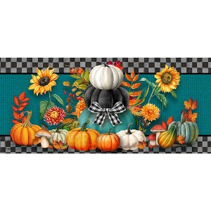 Briarwood Lane Fall Colorful Pumpkin Stack Mini Mat 22x10 Indoor Outdoor For Fall Doormat - 1 of 3