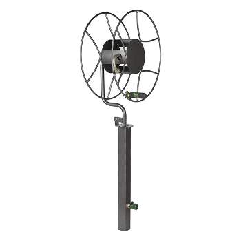 Yard Butler Free Standing Swivel Hose Reel - Water Hose Caddy For Yard or Garden - Freestanding Metal Outdoor Water Pipe Stand
