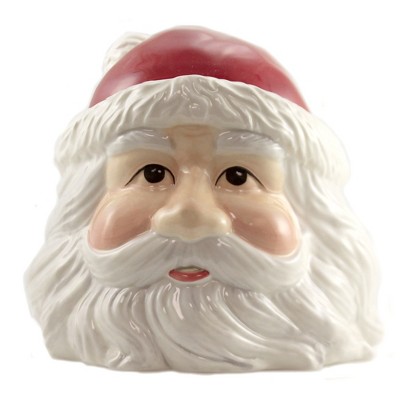 Tabletop 8.0" Santa Head Cookie Jar Christmas Treats Claus Pacific Trading  -  Food Storage Containers