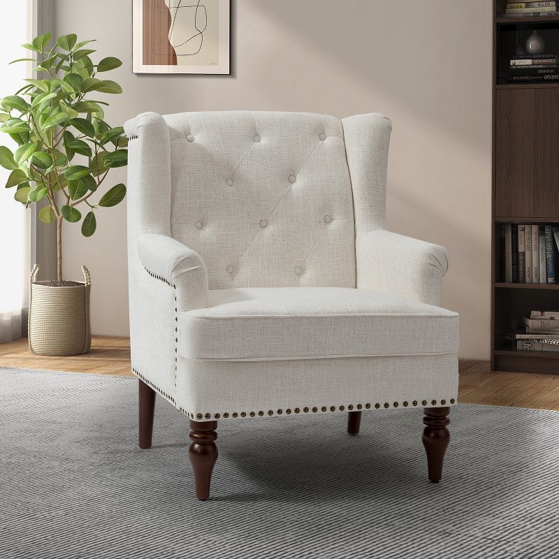 Cecília Living Room Armchair with Nailhead Trim  | ARTFUL LIVING DESIGN, 1 of 11
