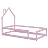 CAVINAS Twin Size Wood Montessori Bed,Modern Floor Bed with House-Shaped Headboard and Fences,Toddler Bed for Bedroom - 4 of 4
