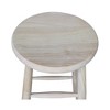 30" Scooped Seat Counter Height Barstool Unfinished - International Concepts: Solid Wood, Round, Backless - 3 of 4