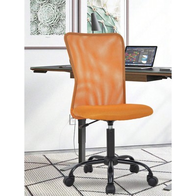 RISOKEYS Armless Office Chair Desk Chair - Modern Ergonomic Design, Adjustable Height & Roller Wheels, Back Support for Home Office, Study Room
