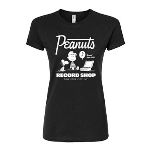 Women's - Peanuts - Record Shop Fitted Graphic T-Shirt - 1 of 4