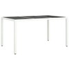 vidaXL Patio Table 59.1 in.x35.4 in.x29.5 in. Tempered Glass and Poly Rattan White - 2 of 4