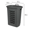 Sterilite Ultra Wheeled Hamper, Laundry Basket w/Lid & Handle, Flat Grey, 3 Pack - 2 of 4