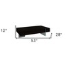 HomeRoots 53" Black And Clear Wood And Glass Sled Coffee Table - 3 of 4