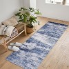 Acekool 2x6 Abstract Runner Rug, Machine Washable Non Slip Low Pile Ultra Soft Foldable Carpet for Kitchen Bedroom, Blue - 4 of 4