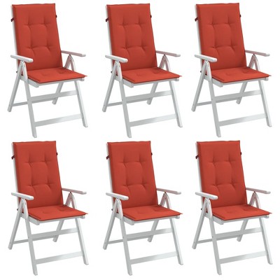 vidaXL Highback Chair Cushions 6 pcs Melange Red 47.2"x19.7"x1.6" Fabric