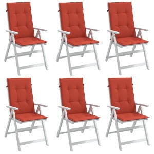 vidaXL Highback Chair Cushions 6 pcs Melange Red 47.2"x19.7"x1.6" Fabric - 1 of 4