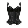 Clotth Women's Lace-Up Bustier - Lace Corset with Bow and Cross, Overbust Lingerie with Adjustable Straps - 2 of 4