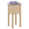 vidaXL Garden Planters 2 pcs 12.2"x12.2"x27.6" Solid Wood Pine - 3 of 4