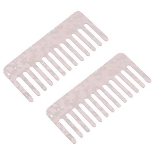 Unique Bargains Anti-Static Hair Comb Wide Tooth for Thick Curly Hair Hair Care Detangling Comb For Wet and Dry Dark 2.5mm Thick Pink 2 Pcs - 1 of 4