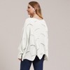 Plus Size Sweater for Women - Pointelle Knit Round Neck Pullover with Long Sleeve and Off Shoulder, Loose Fit Oversized Tops for Winter - 2 of 4
