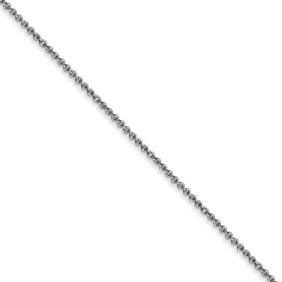 Black Bow Jewelry 1.1mm 14k White Gold Solid Round Cable Chain Necklace