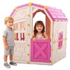 Costway Outdoor Kids Playhouse with Openable Door Windows for Home Backyard for Ages 2+ Pink/Blue - 2 of 2