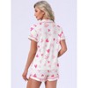 INSPIRE CHIC Women's 2 Pcs Pajama Sets Short Sleeves Cute Bow Print Soft Comfy Button Up Tops and Shorts - 4 of 4