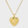 14K Gold Dipped Heart Charm Initial Necklace - A New Day™ Gold - 2 of 4