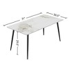 63 Inches Rectangular Dining Table with Sintered Stone Tabletop & Metal Legs, Modern Light Slate Grey Kitchen & Dining Room Table for 6-8 - 4 of 4