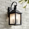 John Timberland Moray Bay Mission Outdoor Wall Light Fixture Black 17 3/4" Clear Seedy Glass for Post Exterior Barn Deck House Porch Yard Posts Patio - 2 of 4