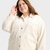 Women's Studded Chore Denim Jacket - Universal Thread™ White - 4 of 4