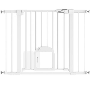 CatPrivilege T7 | Expandable Stylish Baby Gate with Cat Door - 1 of 4